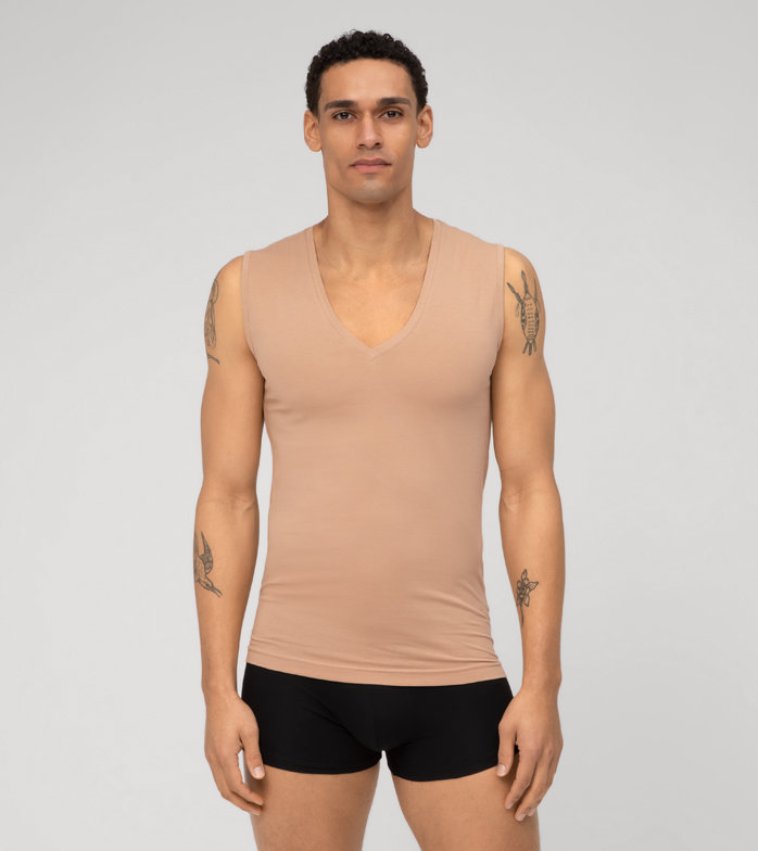 Level Five T-Shirt voor eronder, body fit, Caramel