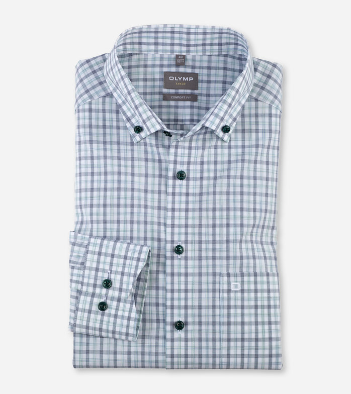 Luxor, Business shirt, comfort fit, Button-down, Green