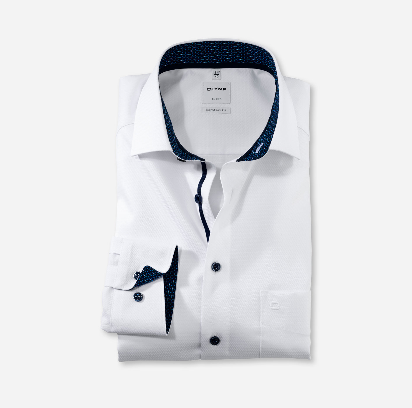 OLYMP Luxor, comfort fit, Business shirt, Global Kent, Blanc