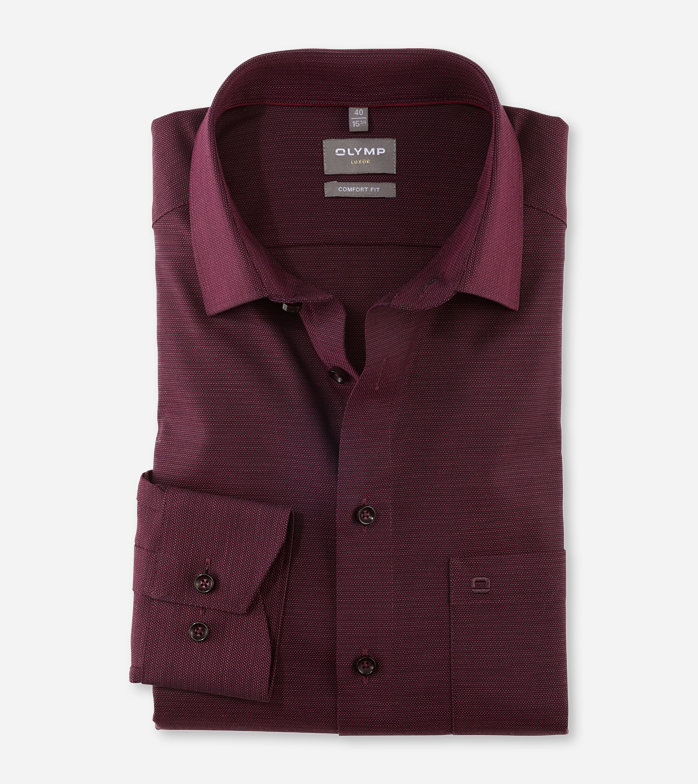 Luxor, Business shirt, comfort fit, New Kent, Garnet