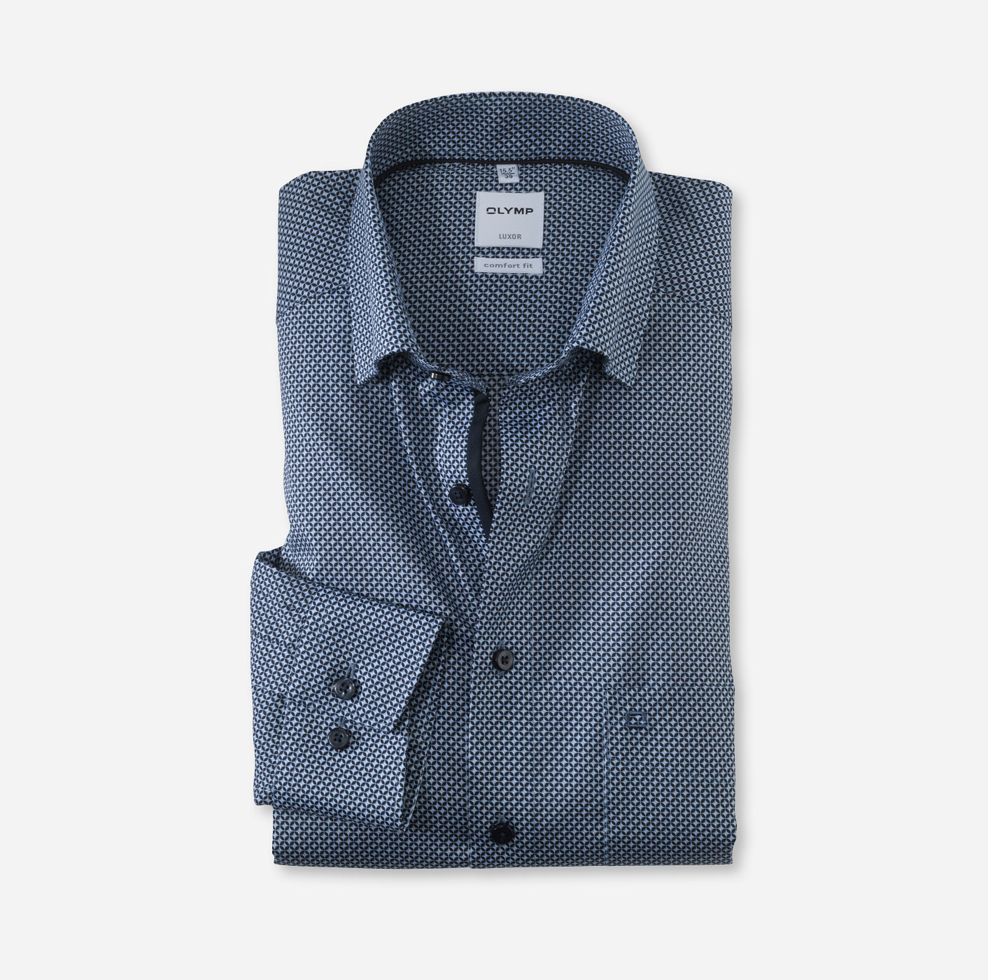 OLYMP Luxor, comfort fit, Business shirt, Boutons sous col, Bleu