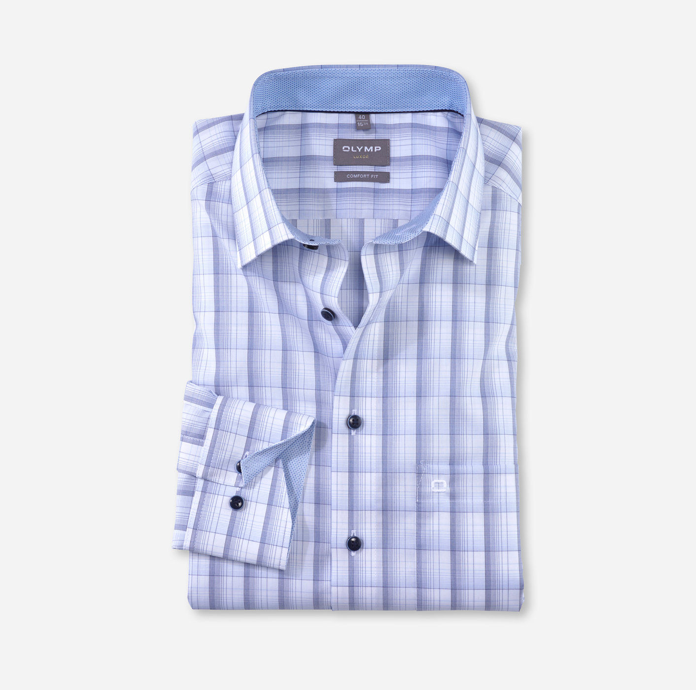 New - Businesshemd Bleu Kent fit, Extra 11223911 | OLYMP | Arm, comfort Luxor, langer