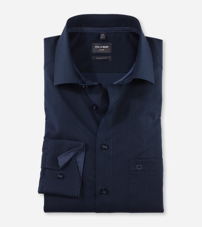 Luxor, Business shirt, modern fit, Global Kent, Midnight Blue