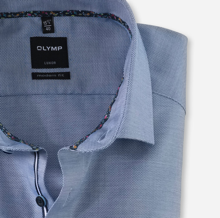 OLYMP Luxor, modern fit, Business shirt, Global Kent, Marine