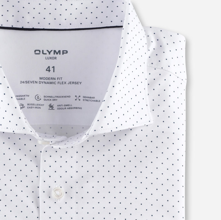 Businesshemd | OLYMP Luxor 24/Seven, - Kent modern Weiß fit, | 12063400