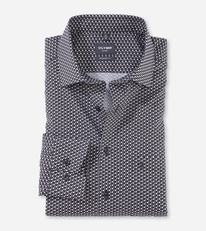 Luxor, Business shirt, modern fit, Global Kent, Black