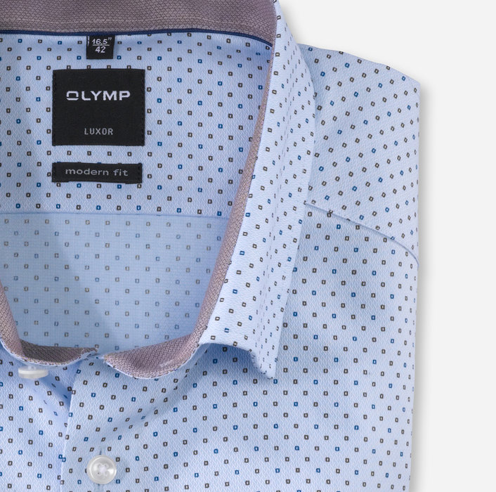 OLYMP Luxor, modern fit, Businesshemd, Under-Button-down, Braun