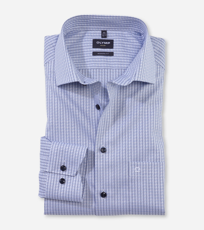 Luxor, Business shirt, modern fit, Global Kent, Bleu