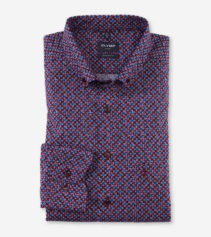 Luxor, Business shirt, modern fit, Button-down, Garnet