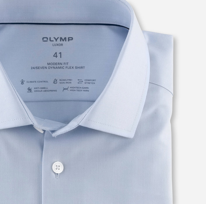 Businesshemd | OLYMP Luxor 24/Seven, modern fit, Global Kent | Bleu -  12302411