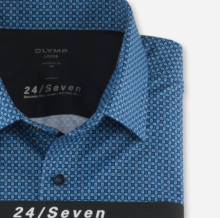 OLYMP Luxor 24/Seven, modern fit, Business shirt, New Kent, Bleu