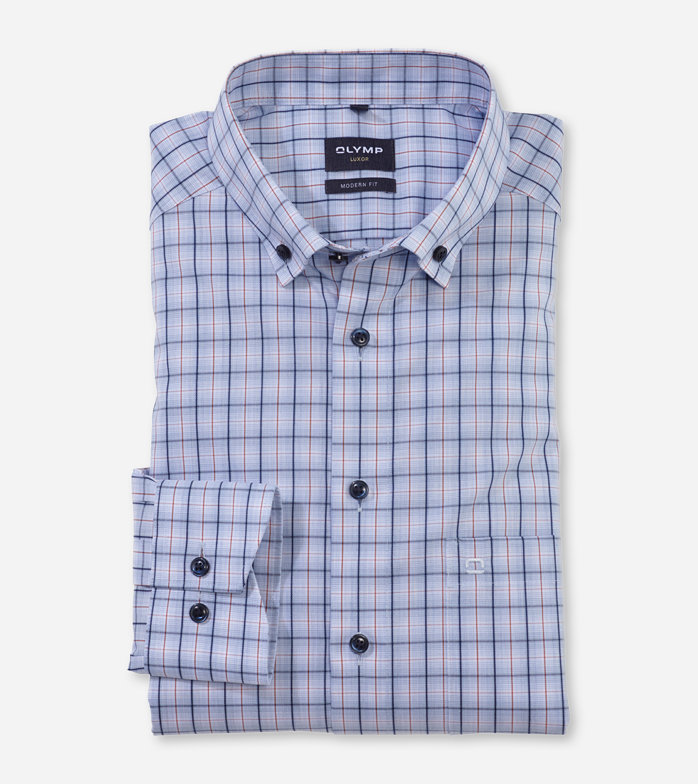 Luxor, Business shirt, modern fit, Button-down, Sienna
