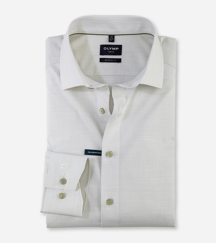 Luxor, Business shirt, modern fit, Global Kent, Putty