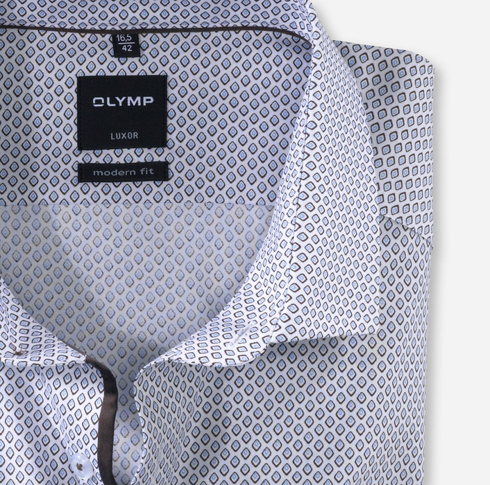 OLYMP Luxor, modern fit, Business shirt, Global Kent, Bleu
