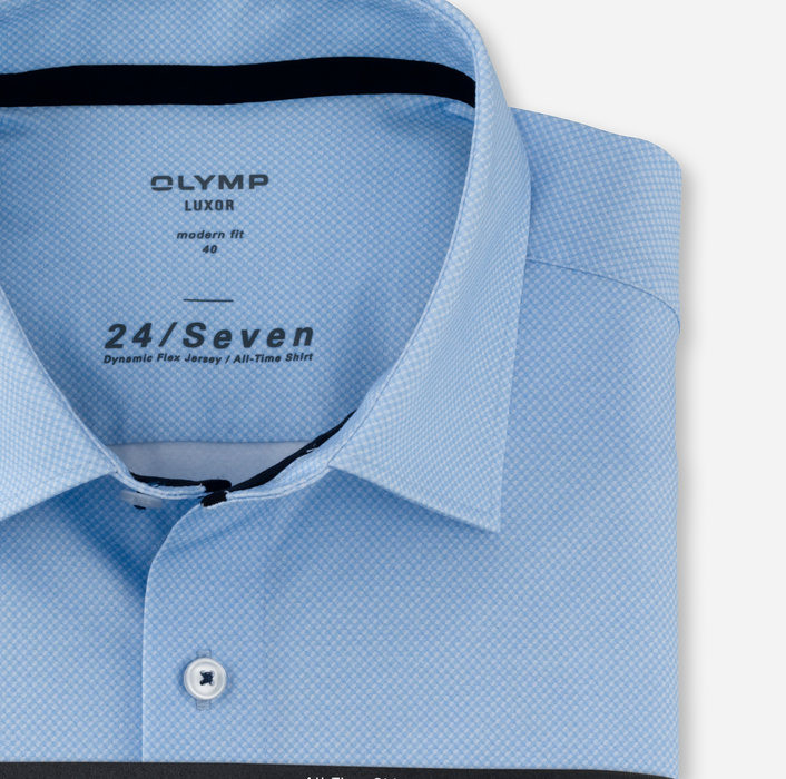 OLYMP Luxor 24/Seven, modern fit, Business shirt, New Kent, Bleu