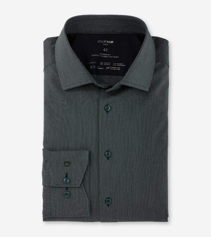 Luxor 24/Seven, Business shirt, modern fit, Global Kent, Green