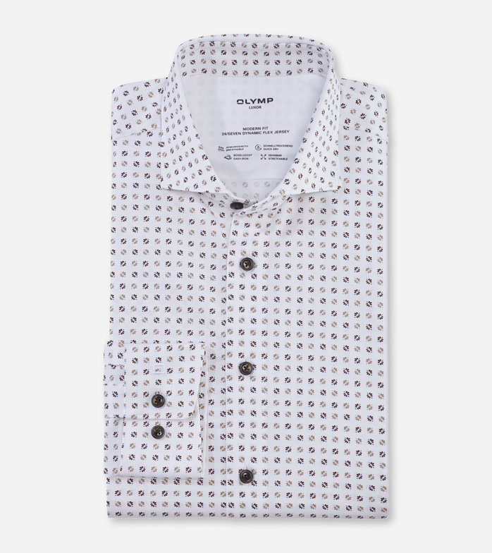 Luxor 24/Seven, Business shirt, modern fit, Kent, Natural
