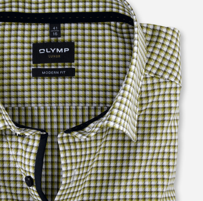 OLYMP Luxor, modern fit, Business shirt, Under button-down, Lime Green