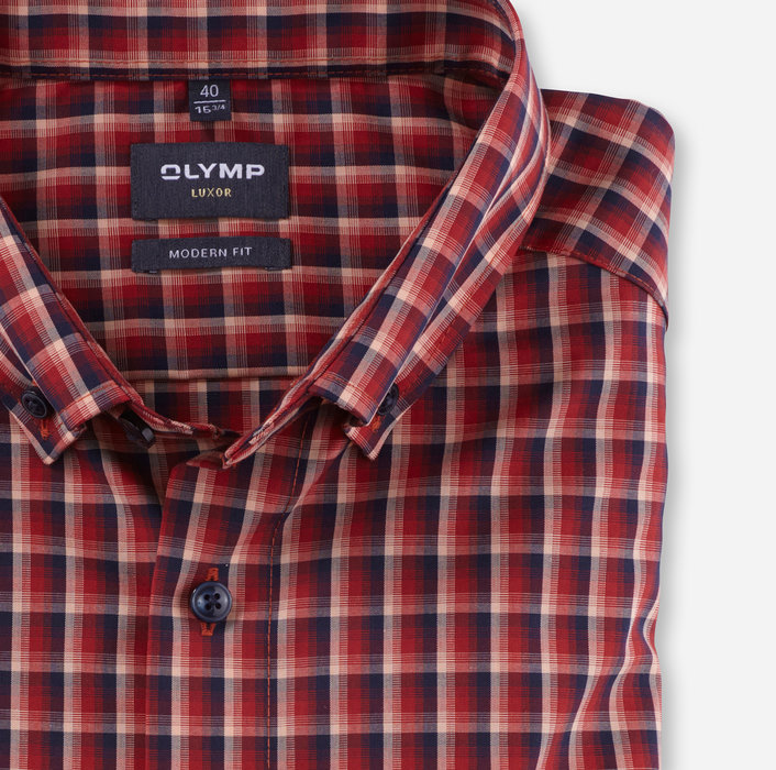 Businesshemd | OLYMP Luxor, fit, Rot - Button-down 12744435 modern 