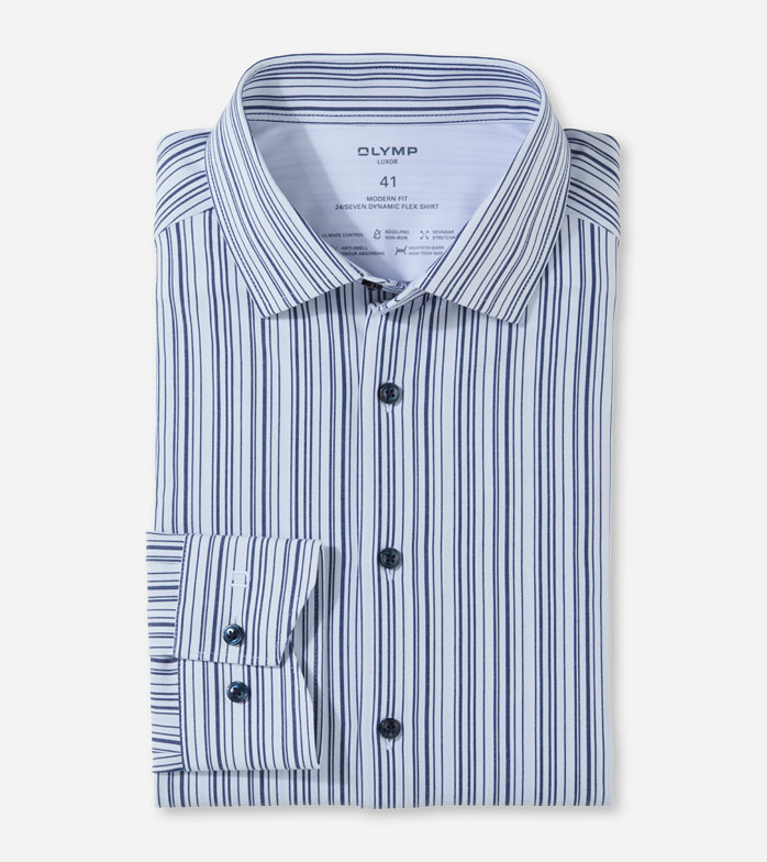 Luxor 24/Seven, Business shirt, modern fit, Global Kent, Marine