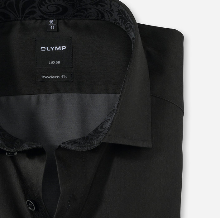 OLYMP Luxor, modern fit, Business shirt, Global Kent, Noir