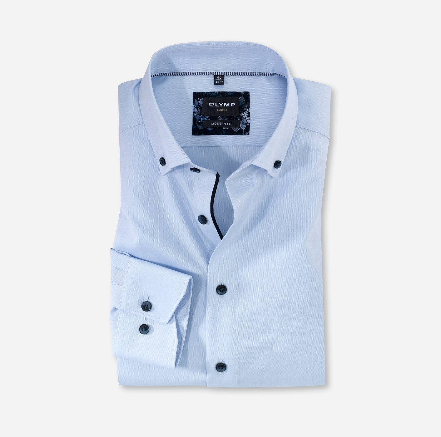 overhemd | OLYMP modern fit, Button-down | Lichtblauw - 12962410
