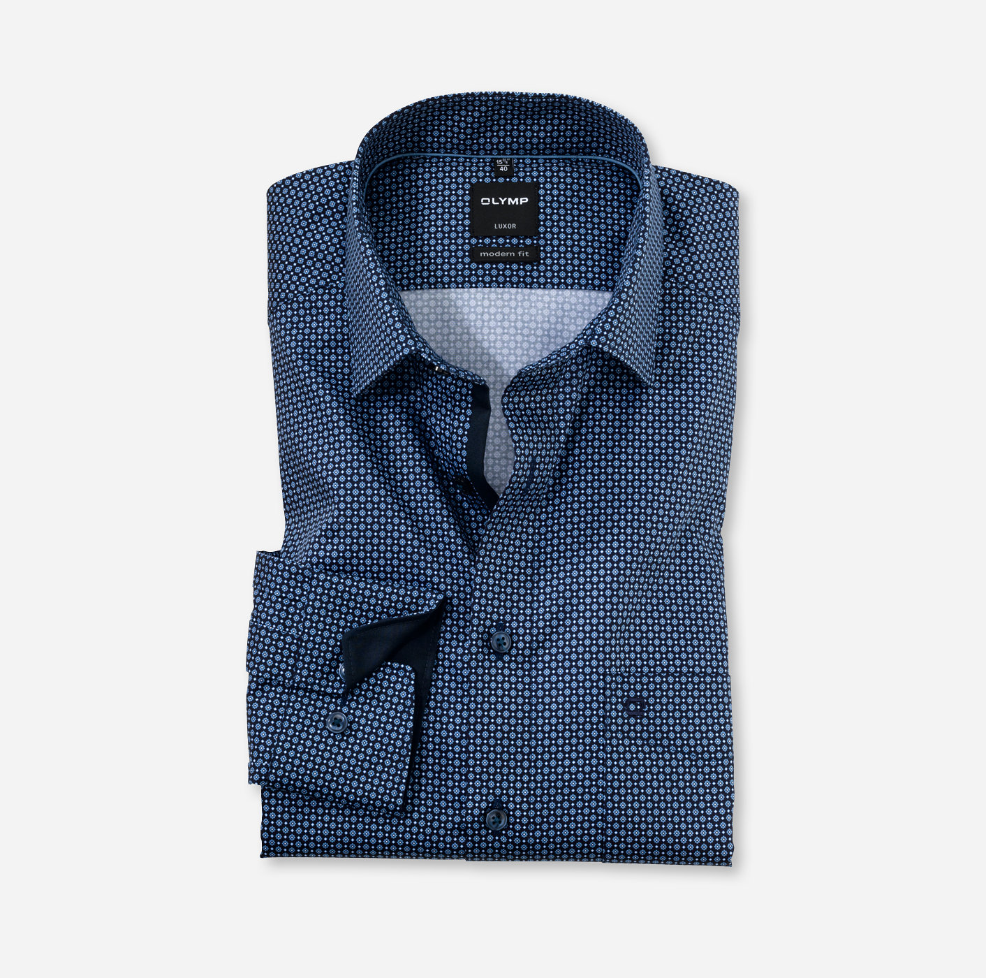 OLYMP Luxor, modern fit, Business shirt, Manche extra courte, New Kent, Marine