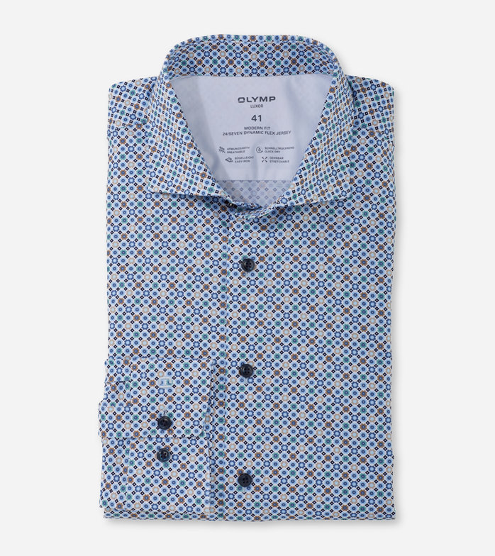 Luxor 24/Seven, Business shirt, modern fit, Kent, Green