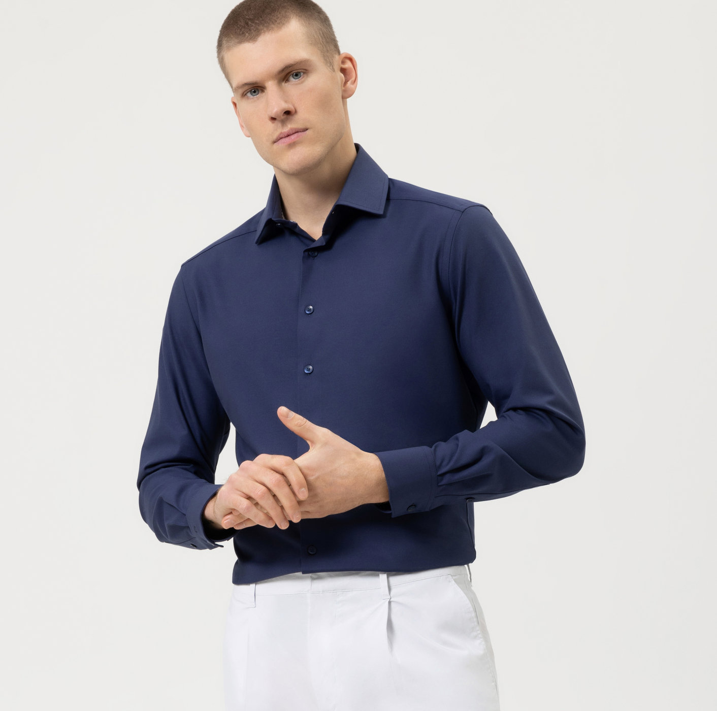 Business shirt | OLYMP Luxor 24/Seven, modern fit, Global Kent | Marine -  13363918