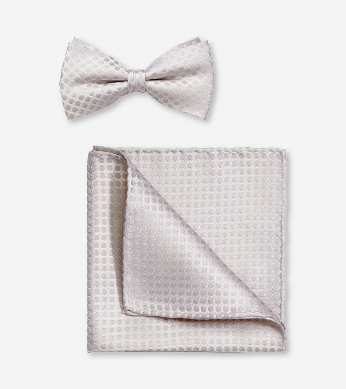 Bow tie / pocket square set, Natural