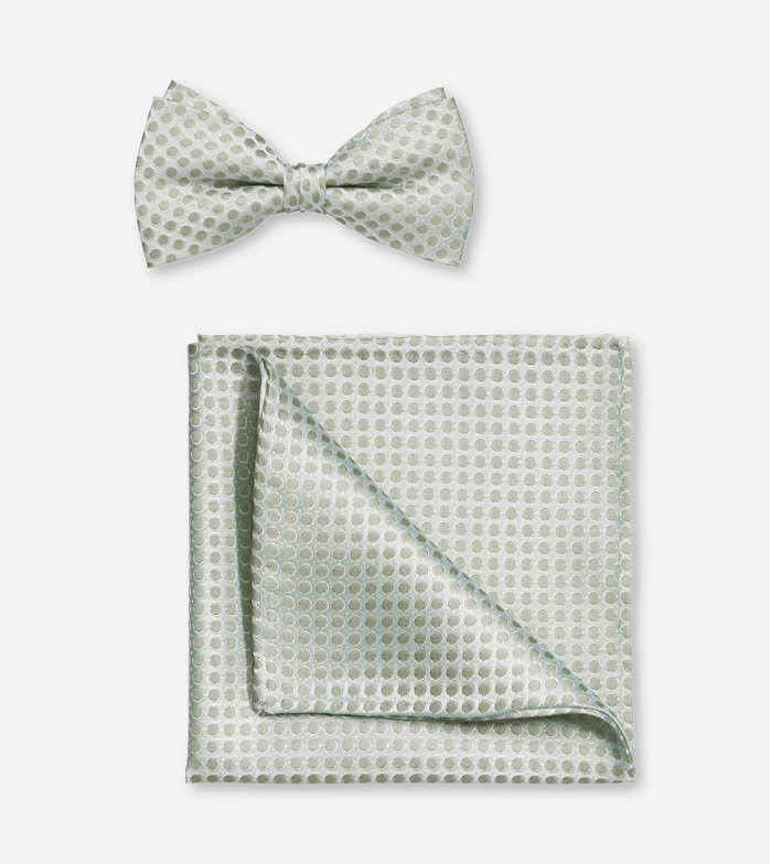 Bow tie / pocket square set, Putty