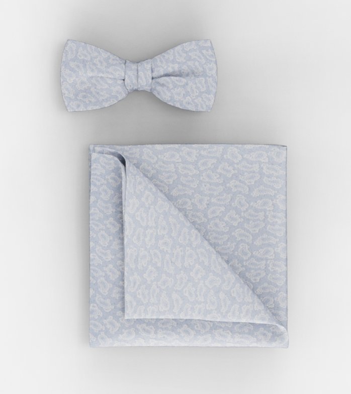 Bow tie / pocket square set, Bleu