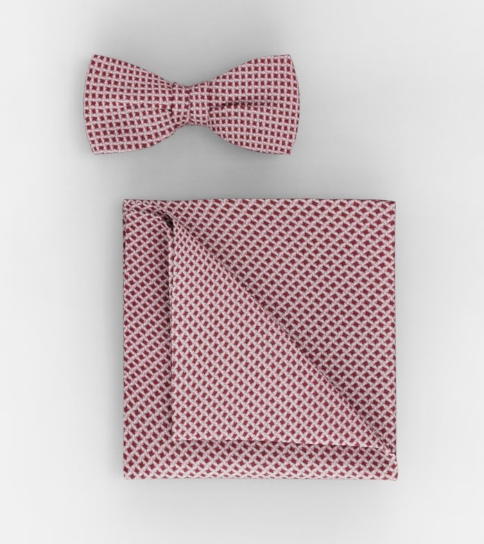 Bow tie / pocket square set, Fuchsia