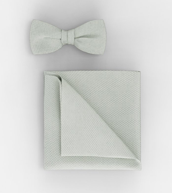 Bow tie / pocket square set, Putty