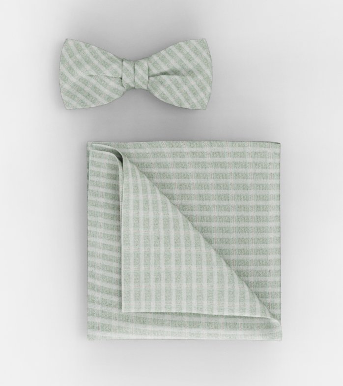 Bow tie / pocket square set, Putty