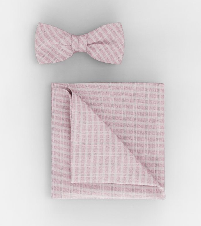 Bow tie / pocket square set, Mauve