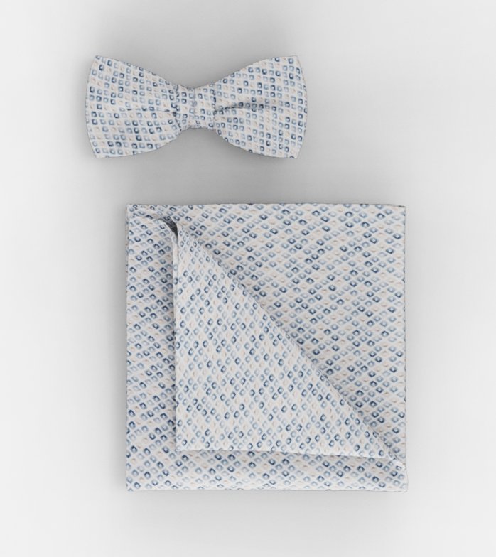Bow tie / pocket square set, Bleu