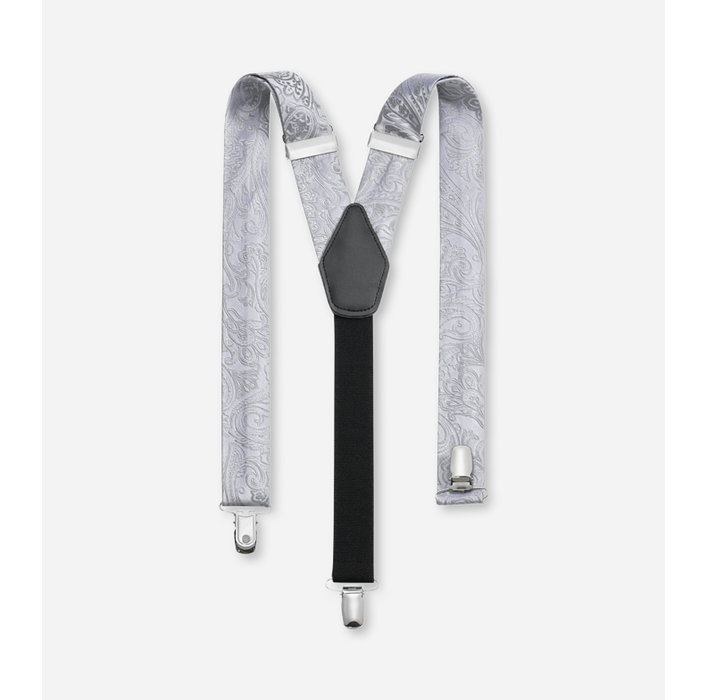 Suspenders, Y-Shape, Silver Grey