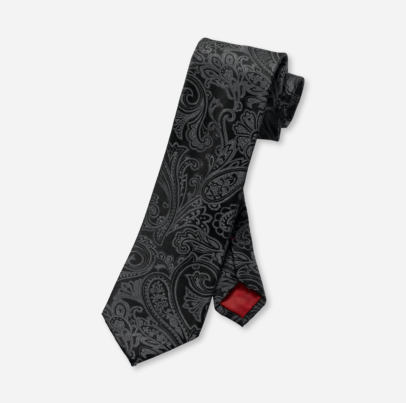 OLYMP Krawatte, regular 7 cm | Schwarz - 1726336801
