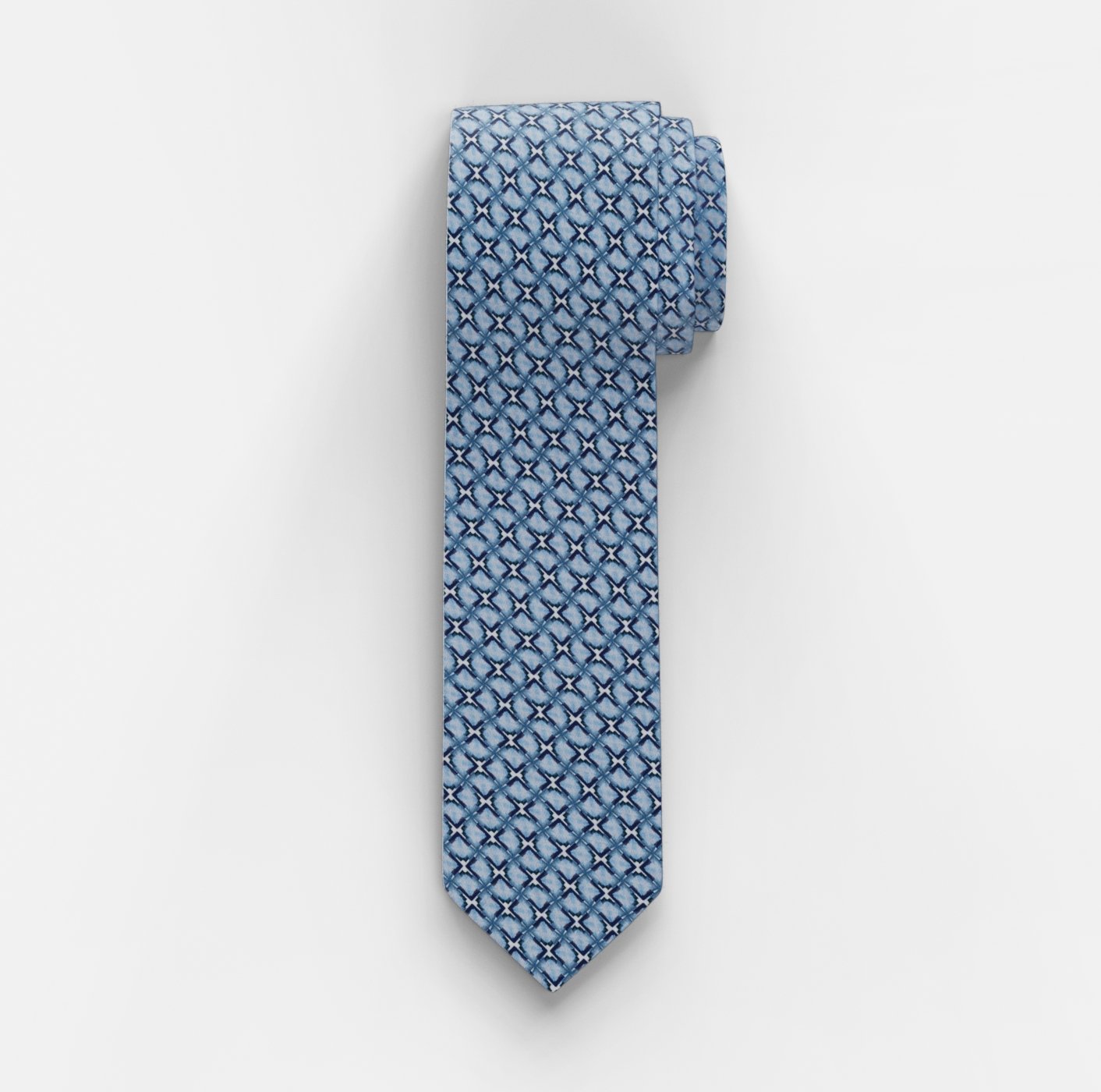 OLYMP Krawatte, slim 6,5 cm | Blau - 1728301501 | Breite Krawatten