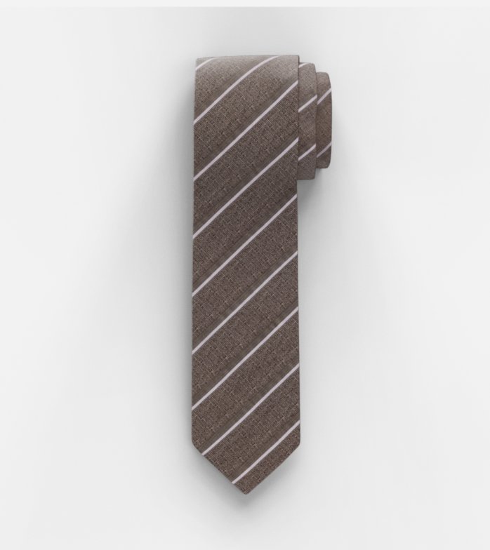 Krawatte, slim 6,5 cm, Taupe