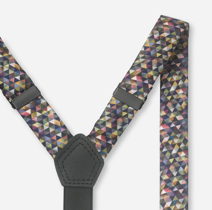 OLYMP suspenders set / pocket square set, 2-teilig, Olive