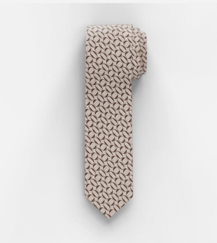 Krawatte, slim 6,5 cm, Taupe