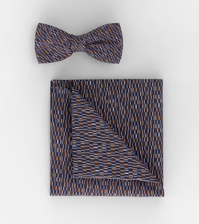 Bow tie / pocket square set, Brown