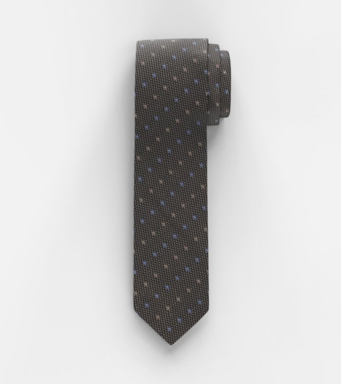 Tie, slim 6,5 cm, Brown