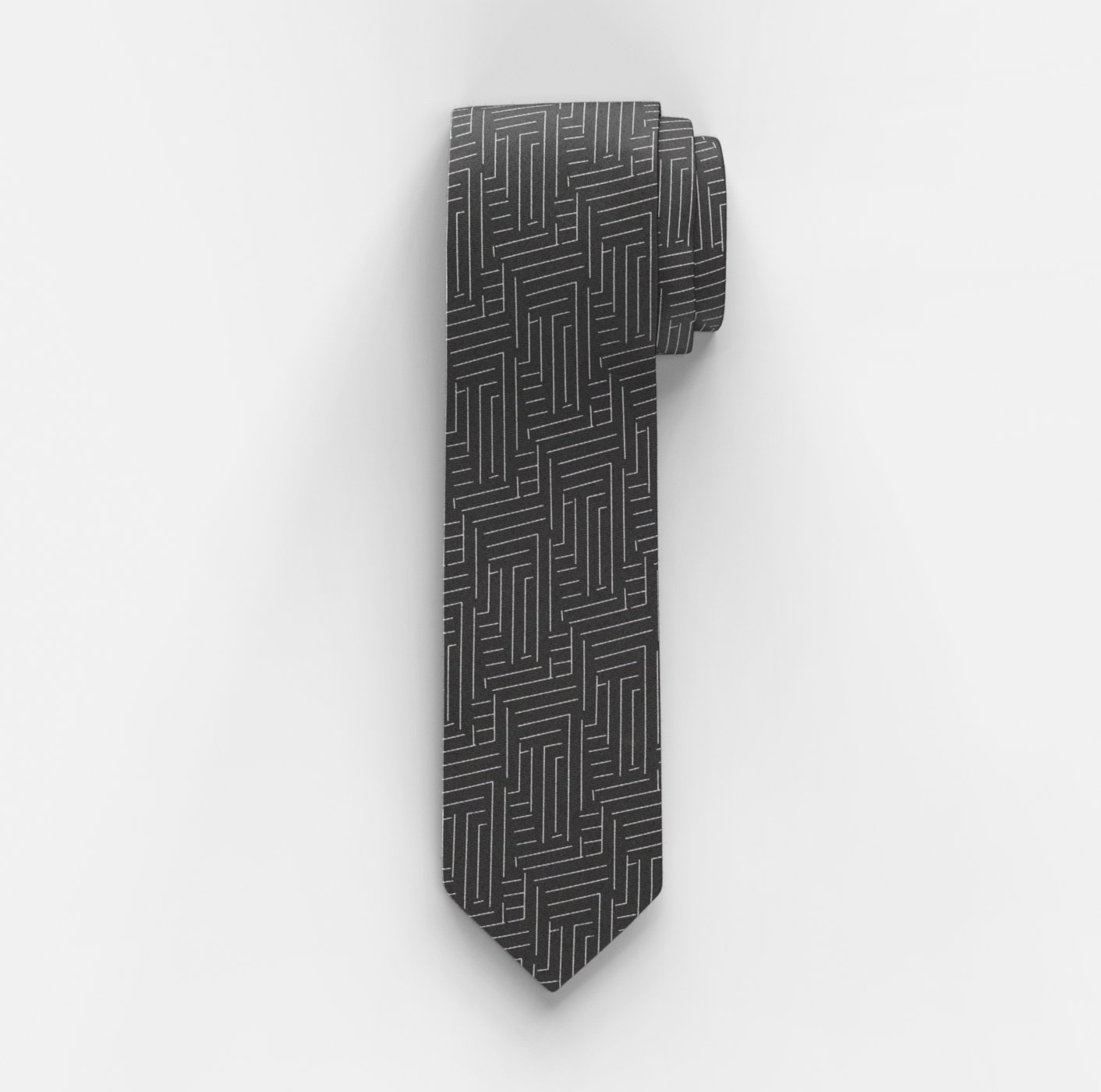 OLYMP Krawatte, slim 6,5 cm | Schwarz - 1771406801