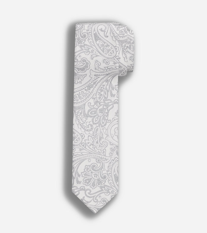 Krawatte, slim 6,5 cm, Silbergrau