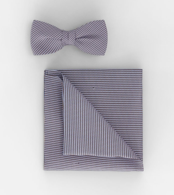 Bow tie / pocket square set, Taupe