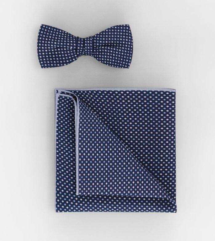 Bow tie / pocket square set, Marine