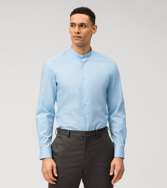 Level Five, Business shirt, body fit, Stand-up collar, Light Blue